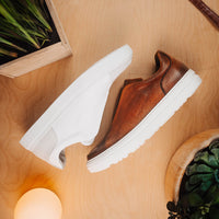 Zelli Spettacolare Pebble Grain Slip On Sneakers White (65-225-WHT)