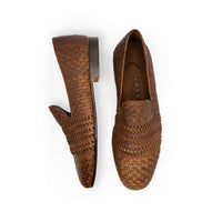 Zelli Tess Handwoven Calfskin Loafers in Brown | Bologna Construction