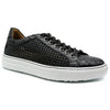 Zelli Vento Woven Calfskin & Crocodile Embossed Sneakers in Black
