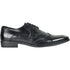 Bravo Mens Vintage Style 1920's Wingtip Lace Up Dress Shoe in Black