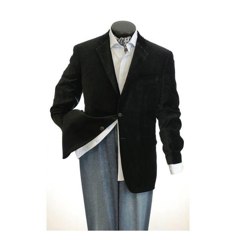 Mens Big and Tall Velvet Blazer Black