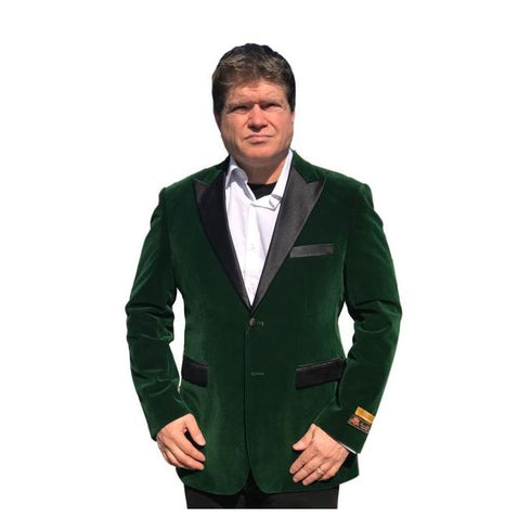 Mens Big and Tall Velvet  Green Blazer