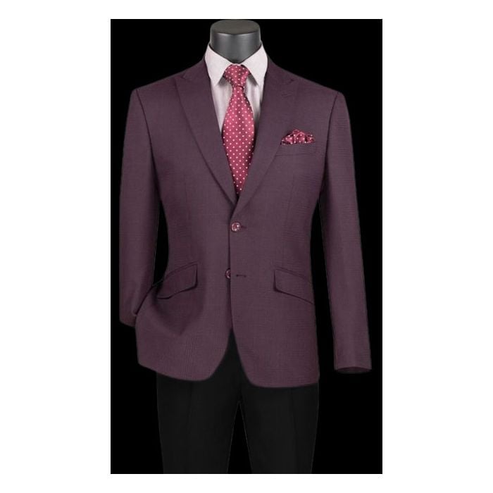 Wool Sport Coat - Plaid Blazer - Windowpane Blazer - Blue