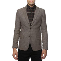 Mens Slim Fit Tweed Houndstooth checkered Patterned Blazer
