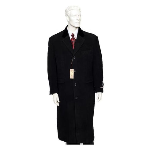 Mens Chesterfield Wool & Cashmere Full Length Black