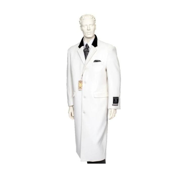 Mens Chesterfield Wool & Cashmere Full Length White