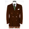 Mens Double Breastes Blazer Wool Feel Poly Rayon Fabric Sport Brown