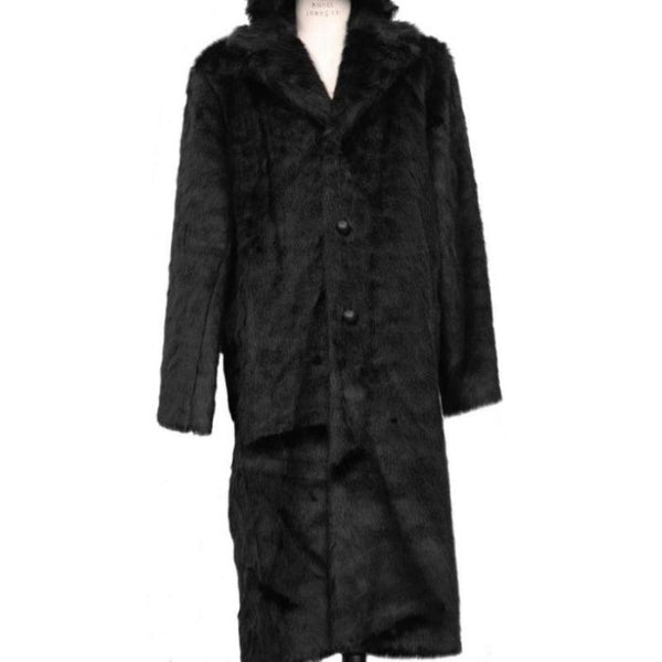 Faux Fur Overcoat Black