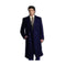 Mens Navy Blue Full Length Wool Overcoat-Longdress Topcoat