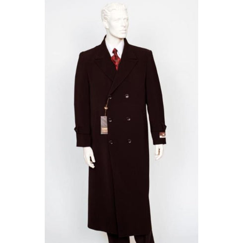 Mens Brown Duster Full Length Six Buttons Coat