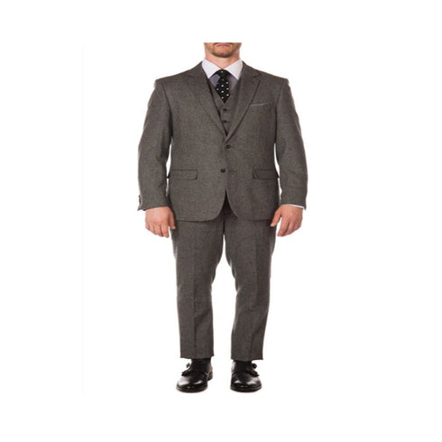 Grey British Herringbone Fabric Peak Blinder Slim Fit Suit