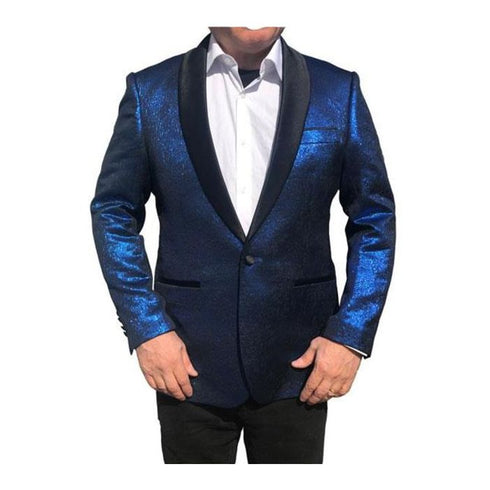 Alberto Nardoni Royal Blue Black Shawl Lapel Tuxedo