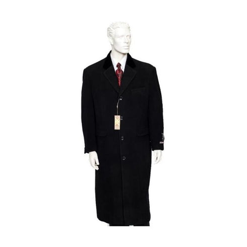 Mens Black Full Length Duster Maxi Coat