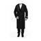 Mens Black Fur Collar Full Length Wool Top Coat