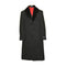 Mens Dress Coat Black Fur Collar Black Wool Blend Full Length Overcoat