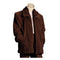 Mens Dress Coat Faux Fur 3/4 Length Coat Brown