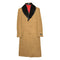 Mens Dress Coat Fur Collar Camel Wool Full Length Overcoat ~ Long Men's coat