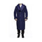 Mens Indigo Blue Fur Collar Full Length Wool Overcoat