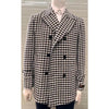 Men's Wool Car Coat - black and white Driver Coat