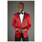 Mens Red Two Button Peak Lapel Blazer Jacket Sport Coat