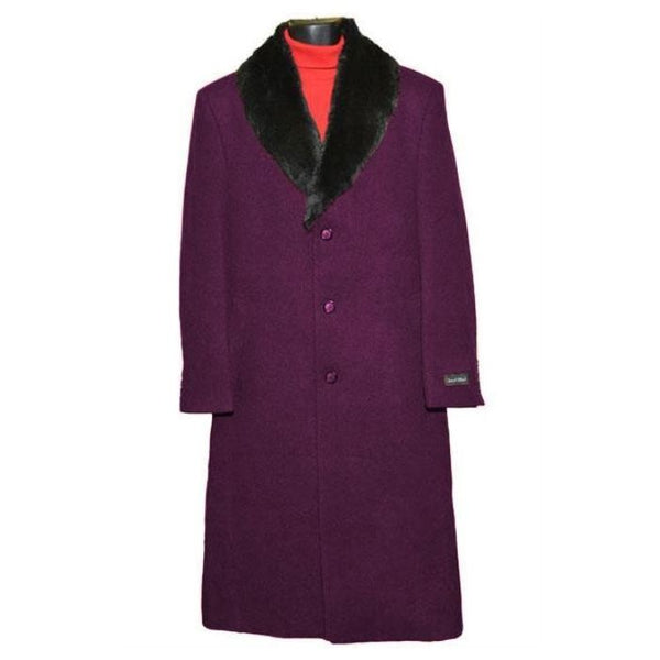 BUTTON COATS – MENS WINE MAROON OVERCOAT