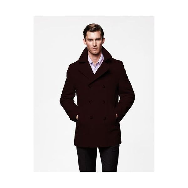 Front closure full length plus size big and tall pea coats for men OvercoatUSA