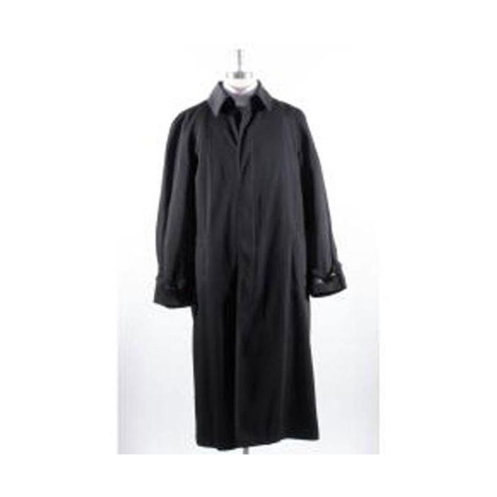 Mens Big and Tall Trench Coat Long Sleeve Black – OvercoatUSA