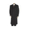 Men's Solid Black Overcoat Wool Blend 3 Button Hidden buttons