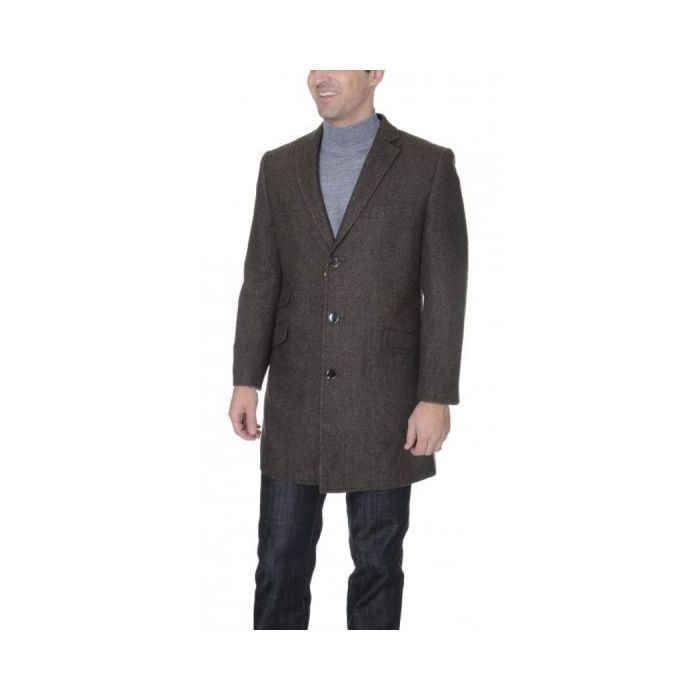 Mens Brown Overcoat - Long Brown Coat - Dark Brown Top coat – OvercoatUSA