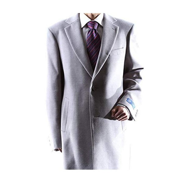 Mens caravelli 2 button 1 cehst pocket ?ò¢ length light gray topcoat