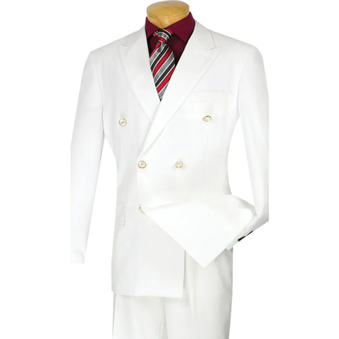 Mens Double Breasted Poplin Dress Blazer in White