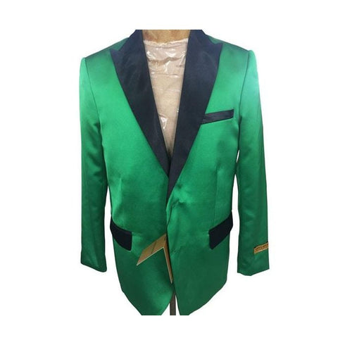 Mens Green Designer Fashion Dress Casual Two Button Blazer