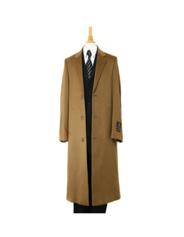CAMEL CASHMERE & WOOL OVERCOAT