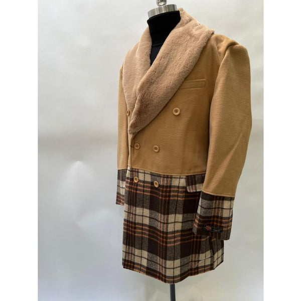 Men's Wool Car Coat - "Khaki" Driver Coat