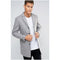 Mens Light Grey Slim Fit Wool Peacoat