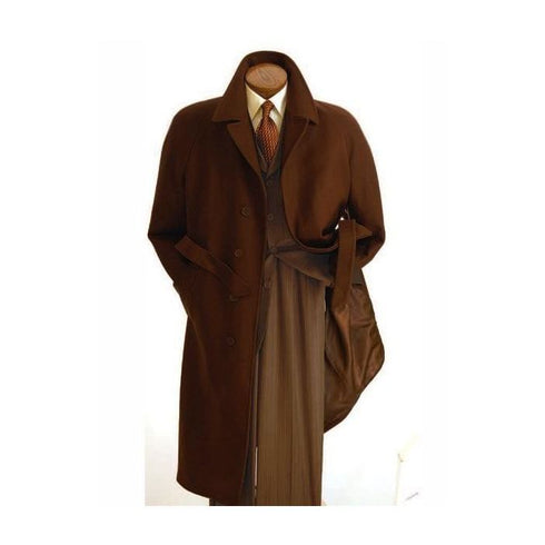 Mens Peak Lapel Dark Brown coat - Long Brown Coat - Dark Brown Top coat