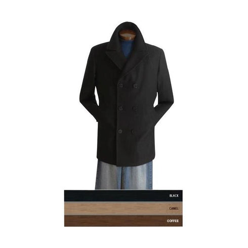 Mens Petticoat - Wool Petty Coat - Wool Blend Double Breasted Black Petticoat Jacket