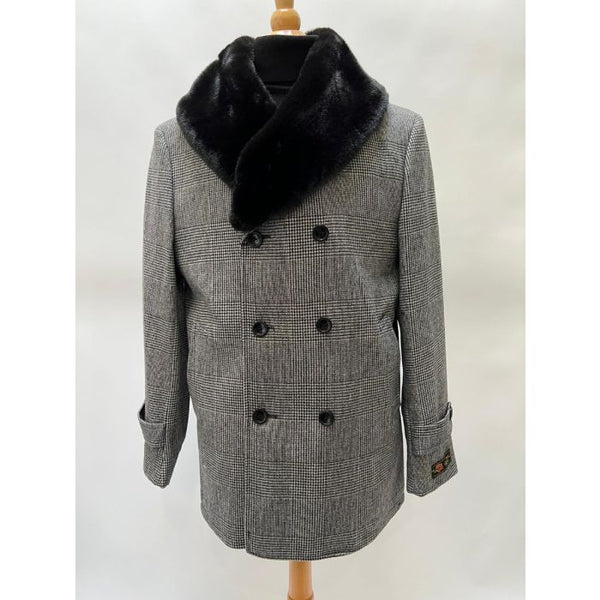 Men's Wool Car Coat - "Grey" Driver Coat