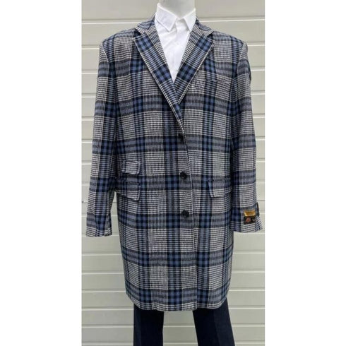 Mens Plaid Wool and Cashmere Topcoat