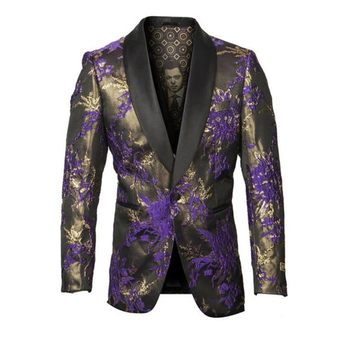 Mens Purple and Gold Dinner Jacket - Mens Evening jackets - Tuxedo Dinner Jacket