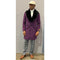 Mens Purple Overcoat With Fur Collar - Purple Wool Topcoat