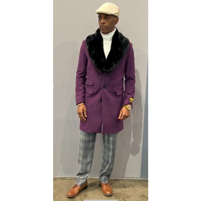 Purple cheap overcoat mens