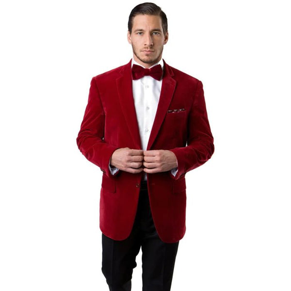 Mens Velvet Red Dinner Jacket - Mens Evening jackets - Tuxedo Dinner Jacket