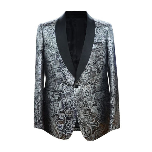 Mens Silver & Black Dinner Jacket - Mens Evening jackets - Tuxedo Dinner Jacket