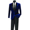 Mens Velvet Notch in Navy Blue Dinner Jacket - Mens Evening jackets - Tuxedo Dinner Jacket