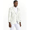 Mens White and Silver Floral Blazer