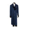 Mens Wool Overcoat With Fur Collar Navy Blue Topcoat