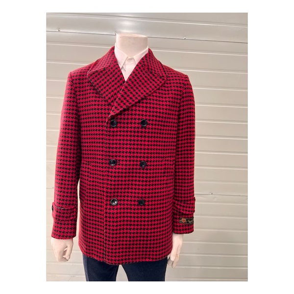 Men's Wool Car Coat - "Burgundy" Driver Coat