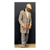 Mens Wool Plaid Peacoat Plaid Pattern Camel Coat