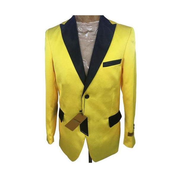 Mens Yellow Designer Fashion Dress Casual Blazer